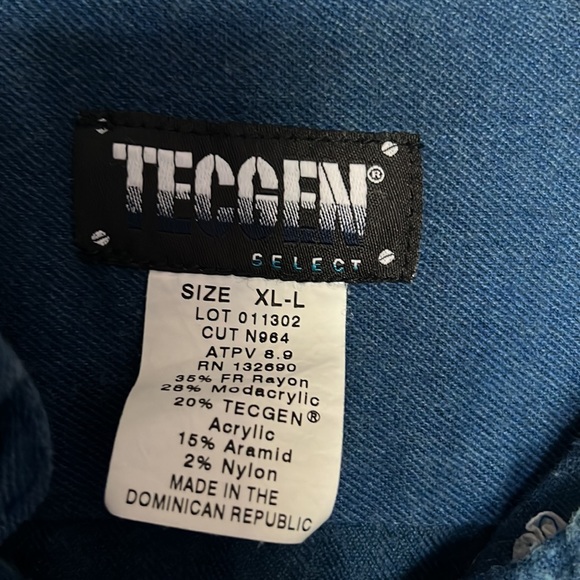 TecGen Select Men’s brushed twill long sleeve button down shirt color blue XL- L - Picture 4 of 17